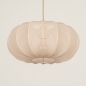 Foto 74886-20: Luxe beige lampion hanglamp van stof in japandi stijl 