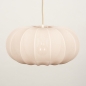 Foto 74886-21: Luxe beige lampion hanglamp van stof in japandi stijl 