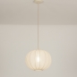 Foto 74887-19: Luxe lampion hanglamp van beige stof in japandi stijl 