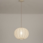 Foto 74887-20: Luxe lampion hanglamp van beige stof in japandi stijl 