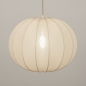 Foto 74887-21: Luxe lampion hanglamp van beige stof in japandi stijl 