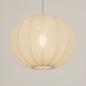 Foto 74887-22: Luxe lampion hanglamp van beige stof in japandi stijl 