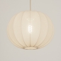 Foto 74887-23: Luxe lampion hanglamp van beige stof in japandi stijl 