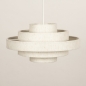 Foto 74894-11 vooraanzicht: Hanglamp van stof in het beige met vijf ringen 