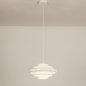 Foto 74894-2 vooraanzicht: Hanglamp van stof in het beige met vijf ringen 