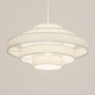 Foto 74894-4 vooraanzicht: Hanglamp van stof in het beige met vijf ringen 