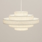 Foto 74894-6 vooraanzicht: Hanglamp van stof in het beige met vijf ringen 