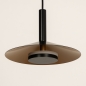 Foto 74901-13 detailfoto: Ronde led hanglamp met drie metalen kappen in zwart met goud, geeft indirect licht 