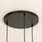 Foto 74901-15 detailfoto: Ronde led hanglamp met drie metalen kappen in zwart met goud, geeft indirect licht 