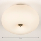 Foto 74924-1 maatindicatie: Beige plafondlamp van glas met messing/goud 