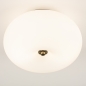 Foto 74924-2 onderaanzicht: Beige plafondlamp van glas met messing/goud 