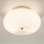 Foto 74924-3 onderaanzicht: Beige plafondlamp van glas met messing/goud 