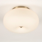Foto 74924-4 onderaanzicht: Beige plafondlamp van glas met messing/goud 
