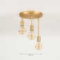 Foto 74928-1 maatindicatie: Gouden plafondlamp met drie fittingen 