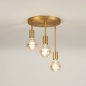 Foto 74928-2 onderaanzicht: Gouden plafondlamp met drie fittingen 