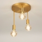 Foto 74928-3 onderaanzicht: Gouden plafondlamp met drie fittingen 