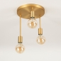 Foto 74928-4 onderaanzicht: Gouden plafondlamp met drie fittingen 