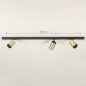 Foto 74943-1 maatindicatie: Luxe spanningsrail in het zwart met drie gouden spots en verder uit te breiden met o.a. hanglampen