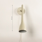 Foto 74967-4 maatindicatie: Beige wandlamp van metaal met snoer en stekker 