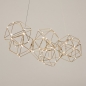 Foto 74978-7 schuinaanzicht: Design led hanglamp met prisma-vormen en kleine led lampen