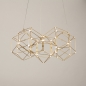 Foto 74980-2 schuinaanzicht: onde design led hanglamp met prisma-vormen en kleine led lampen