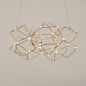 Foto 74980-6 onderaanzicht: onde design led hanglamp met prisma-vormen en kleine led lampen