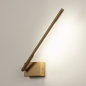 Foto 74987-5 schuinaanzicht: Minimalistische led wandlamp in goud met draaibare slanke buis 