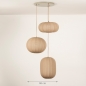 Foto 75002-1 maatindicatie: Japandi hanglamp met drie lampion lampen in taupe