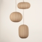 Foto 75002-12 vooraanzicht: Japandi hanglamp met drie lampion lampen in taupe