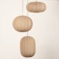 Foto 75002-14 vooraanzicht: Japandi hanglamp met drie lampion lampen in taupe