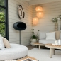 Foto 75002-16: Japandi hanglamp met drie lampion lampen in taupe
