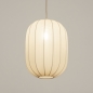 Foto 75003-16: Lampion hanglamp van beige stof in ovale vorm
