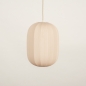 Foto 75003-18: Lampion hanglamp van beige stof in ovale vorm