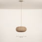 Foto 75004-1 maatindicatie: Hanglamp lampion van taupe stof 