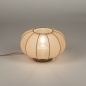 Foto 75005-2 vooraanzicht: Japandi Lampion tafellamp van luxe stof in taupe 
