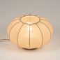Foto 75005-3 vooraanzicht: Japandi Lampion tafellamp van luxe stof in taupe 