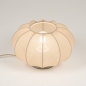 Foto 75005-4 vooraanzicht: Japandi Lampion tafellamp van luxe stof in taupe 