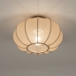Foto 75007-2 onderaanzicht: Kleine plafondlamp lampion van taupe stof in japandi stijl
