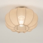 Foto 75007-3 onderaanzicht: Kleine plafondlamp lampion van taupe stof in japandi stijl