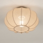 Foto 75007-4 onderaanzicht: Kleine plafondlamp lampion van taupe stof in japandi stijl