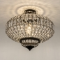 Foto 75010-3 onderaanzicht: Grote plafondlamp in het zwart met kristallen 