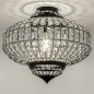 Foto 75010-4 onderaanzicht: Grote plafondlamp in het zwart met kristallen 