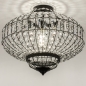 Foto 75010-5 onderaanzicht: Grote plafondlamp in het zwart met kristallen 