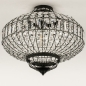 Foto 75010-6 onderaanzicht: Grote plafondlamp in het zwart met kristallen 