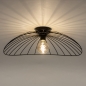 Foto 75013-3 onderaanzicht: Grote zwarte draadlamp van metaal voor aan het plafond