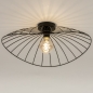 Foto 75013-4 onderaanzicht: Grote zwarte draadlamp van metaal voor aan het plafond