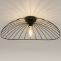 Foto 75013-5 onderaanzicht: Grote zwarte draadlamp van metaal voor aan het plafond
