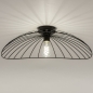 Foto 75013-6 onderaanzicht: Grote zwarte draadlamp van metaal voor aan het plafond