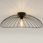 Foto 75013-7 onderaanzicht: Grote zwarte draadlamp van metaal voor aan het plafond