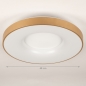 Foto 75032-1 maatindicatie: Ronde led plafondlamp rond in mat goud dimbaar met afstandsbediening